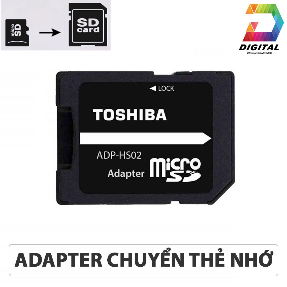 Adapter Thẻ Nhớ Toshiba Chuyển Đổi Thẻ Nhớ Micro SD Sang Thẻ Nhớ SD Chính Hãng