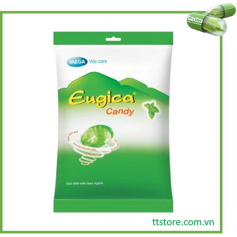 Kẹo ngậm thảo dược Eugica Candy (Túi 300 viên) Mega We care
