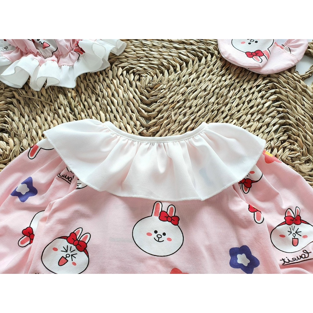Đồ bộ dài liền thân cho bé sơ sinh tới 13kg TẶNG MŨ+ GIÀY VẢI
