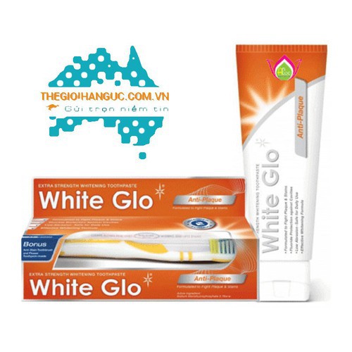 Kem đánh răng làm trắng răng và ngăn ngừa vết ố White Glo 150G Chính Hãng