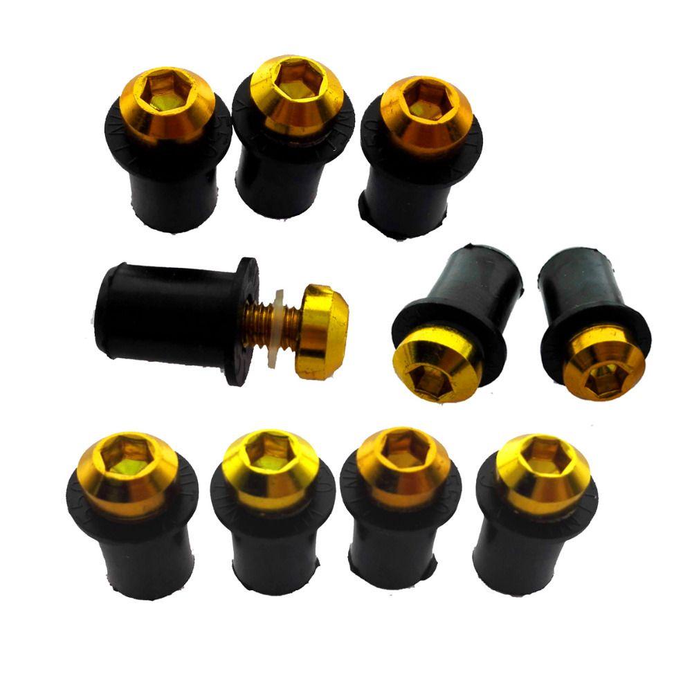 Set 10 Ốc Vít CNC Bằng Nhôm Gắn Kính Chắn Gió Xe Máy