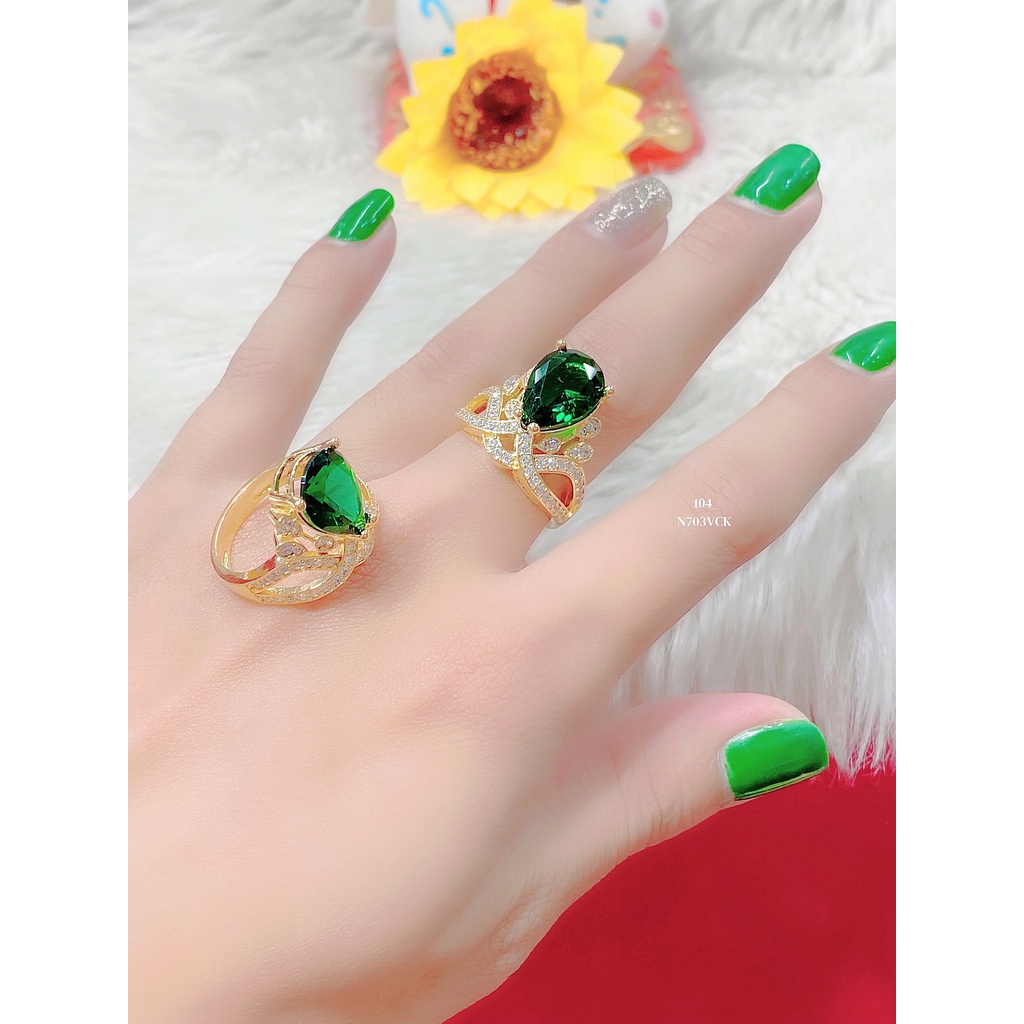 Nhẫn nữ UHA N703VCK-104 đính hột cao mạ vàng 18k cao cấp (giá tốt nhất)