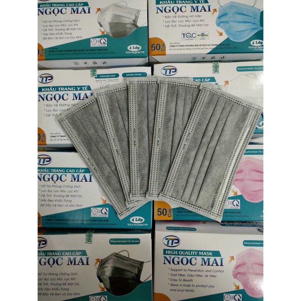 50  cái một hộp KHẨU TRANG Y TẾ 4 LỚP NGỌC MAI | BigBuy360 - bigbuy360.vn