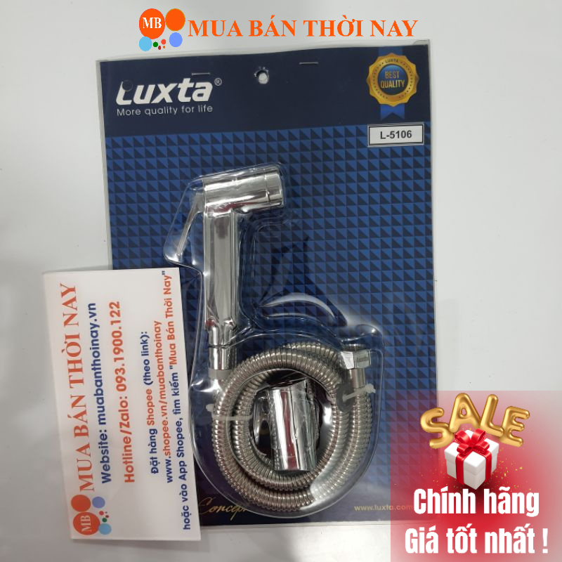 Vòi xịt vệ sinh Luxta L-5106, dây xịt bằng inox 304, kiếu dáng chụp gác vào tường, Bảo hành 12 tháng