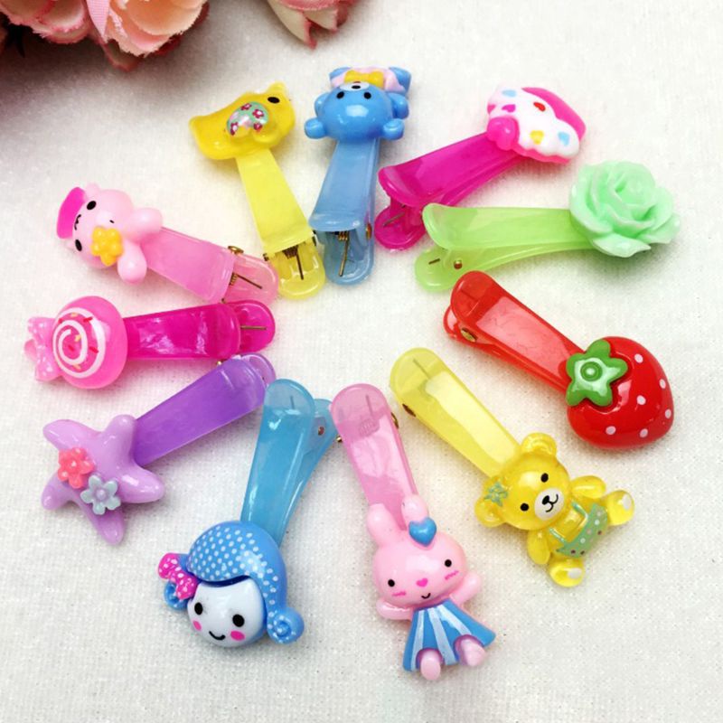1 Kẹp Tóc Nhựa 3.5cm Hình Động Vật Hoạt Hình Dễ Thương Cho Bé Gái