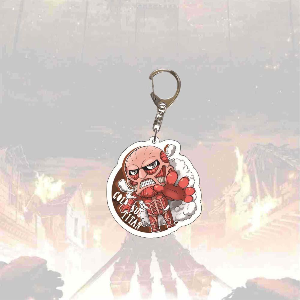 Móc Khóa Hai Mặt In Hình Levi Ackerman Eren Jaeger Attack on Titan Dễ Thương