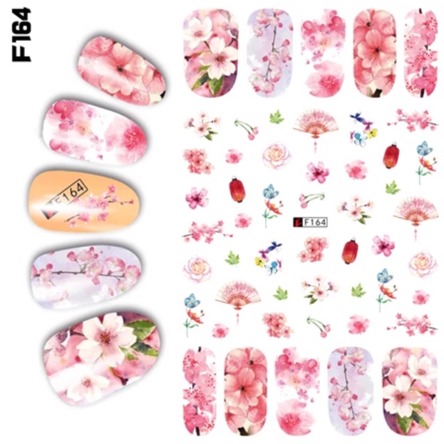 BỘ 2 TẤM STICKER DÁN MÓNG TAY FLOWER