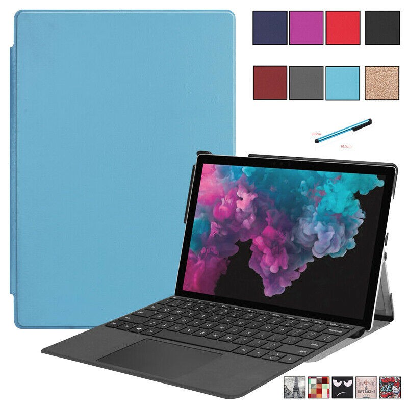 Bao Da Máy Tính Bảng Nắp Gập Kèm Ngăn Đựng Bút Cho Microsoft Surface Pro 4 5 6 7 2019 12.3 "giá Đỡ