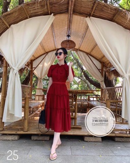 ĐẦM VOAN BÈO NƠ CỔ KÈM HÌNH THẬT