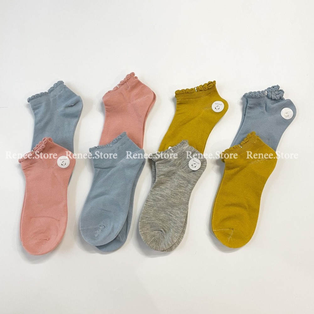 Tất Vớ Nữ Cổ Ngắn RENEE Viền Bèo Phong Cách Hàn - TA01