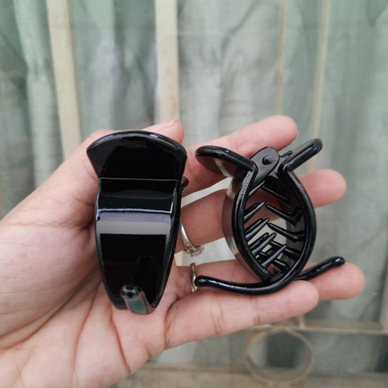 Combo 5 cái Kẹp tóc 2 răng màu đen loại bóng