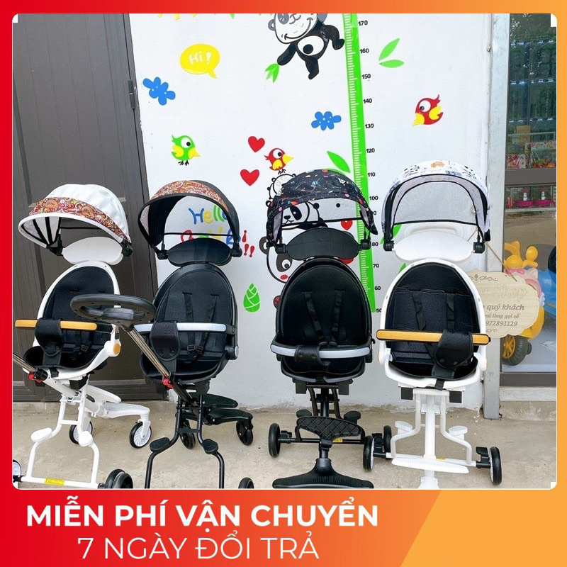 Xe đẩy cho bé, - NGẢ SÂU 360- Xe đẩy gấp gọn em bé đi du lịch, đi chơi siêu gọn nhẹ an toàn 4 bánh 2 chiềuVC