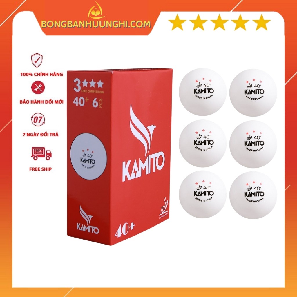 Quả Bóng Bàn KAMITO 40+ Bóng Thi Đấu Đạt Tiêu Chuẩn Thế Giới ITTF