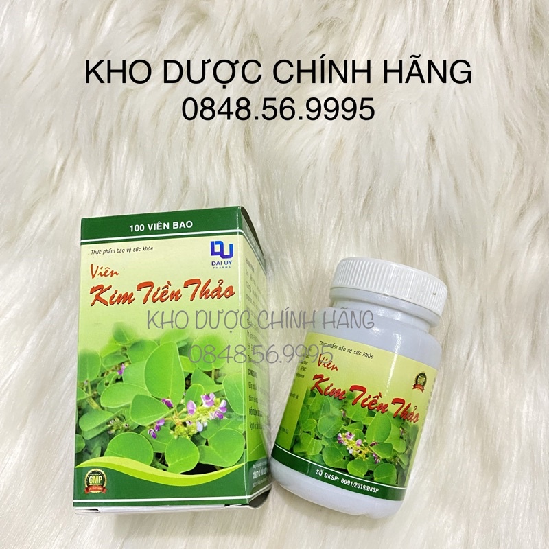 Viên KIM TIỀN THẢO hộp 100 viên - Giúp lợi tiểu, hỗ trợ giảm nguy cơ hình thành sỏi mật và sỏi đường tiết niệu
