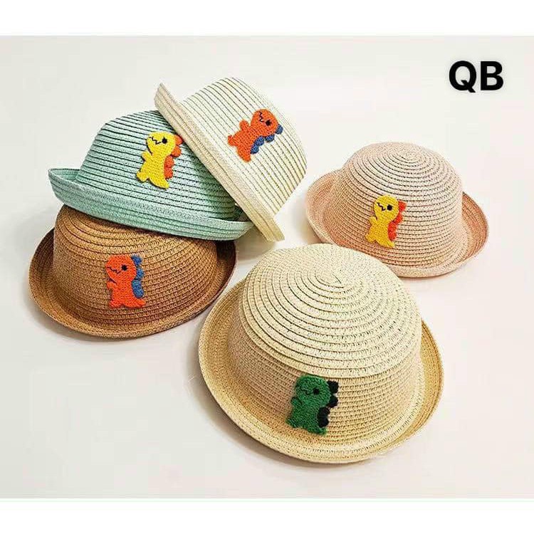Mũ cho bé gái bé trai set mũ còi kèm túi gắn hình khủng long xanh đang yêu JIMADO AA56566