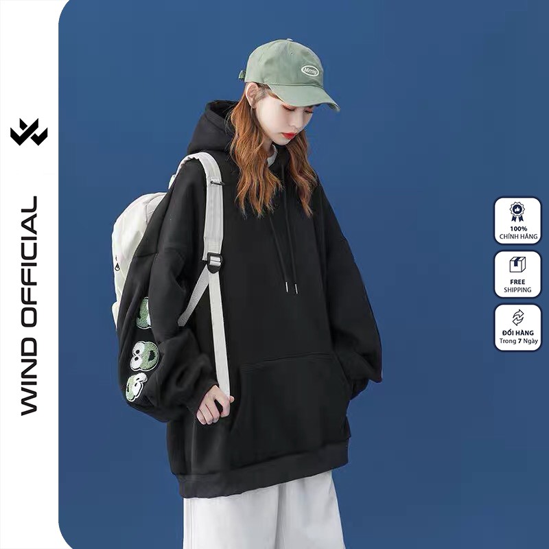 Áo hoodie form rộng WIND unisex nỉ bông BASIC HD21 thời trang nam nữ oversize ulzzang | BigBuy360 - bigbuy360.vn