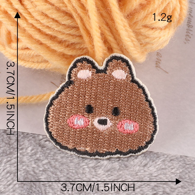 Miếng Dán Ủi Thêu Họa Tiết Hoạt Hình Gấu Dễ Thương Dùng Trang Trí Quần Áo DIY