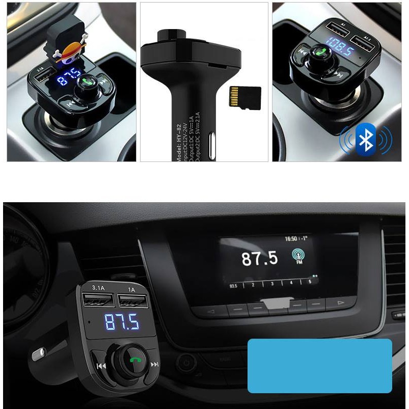 Tẩu MP3 Bluetooth sạc trên ô tô kết nối điện thoại thông minh  HY-82