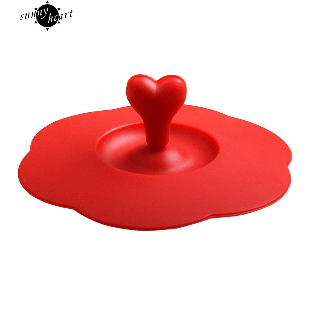 Nắp đậy cốc nước có tay cầm hình trái tim chống bụi có thể tái sử dụng