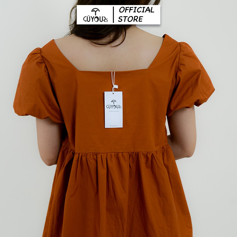 [TẶNG QUÀ KẸP TÓC ] Đầm tay phồng Babydoll GUYOURs thiết kế cổ vuông dáng xòe cute freesize GUV111 | BigBuy360 - bigbuy360.vn