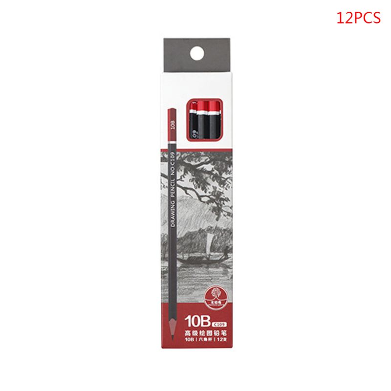 Hộp 12 Bút Chì 2h Hb 2b 3b 3h 4b 5b 6b 8b 10b Tiện Dụng
