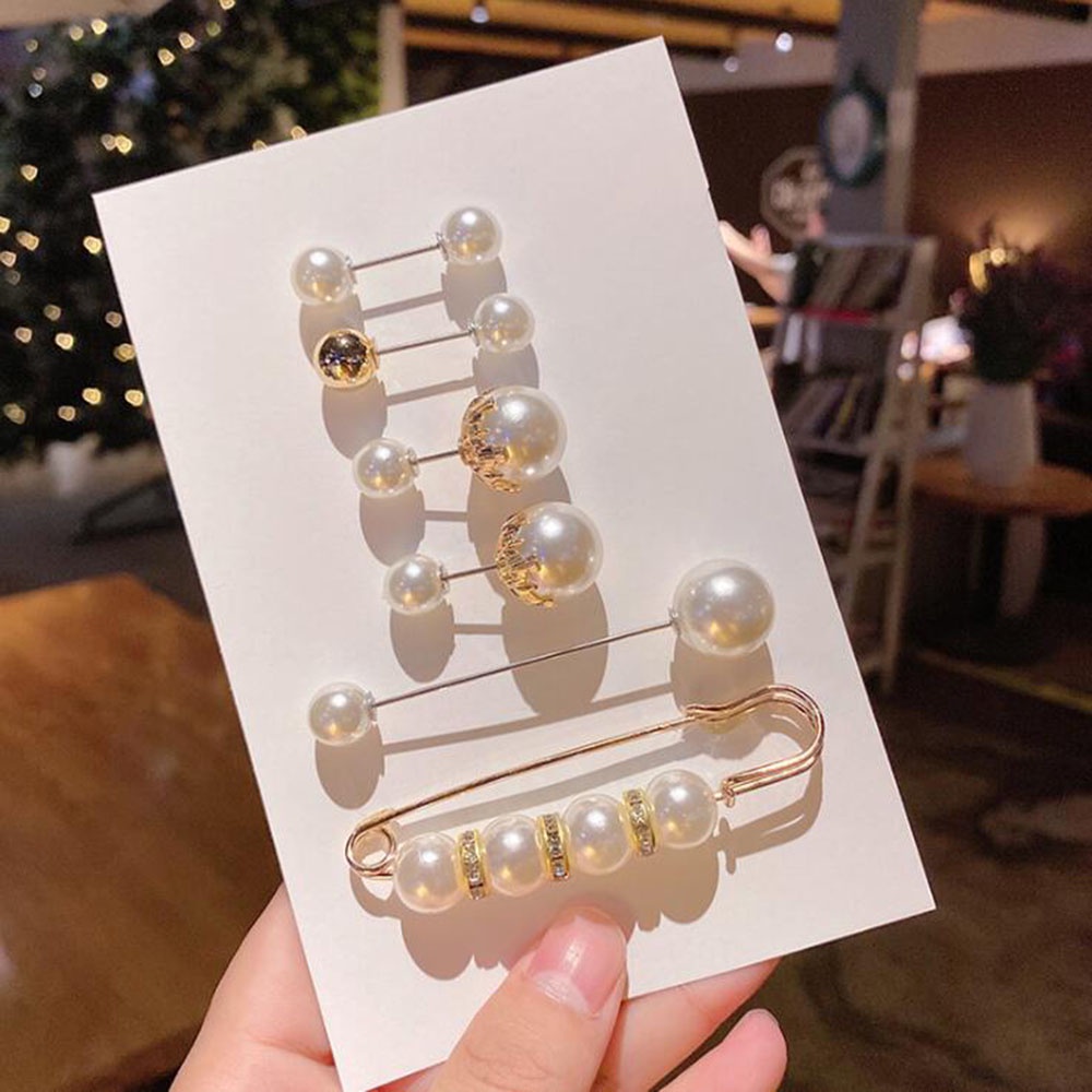 Bộ Ghim Cài Thắt Lưng Đính Đá Ngọc Trai Chất Lượng Cao