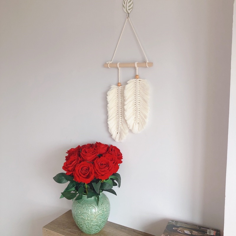 Mành lá macrame treo tường decor tường trang trí phòng