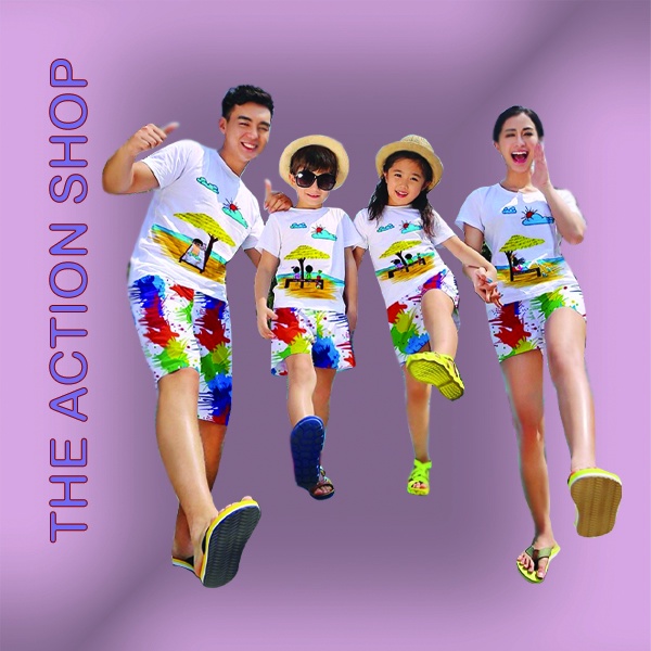 Bộ đồ đi biển gia đình Summer Cao cấp mã GD02 Bin Action
