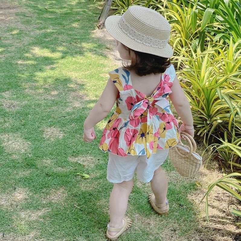 (8-20kg) Set bộ bé gái hoa xinh TB26 Đồ bộ bé gái mặc hè thu