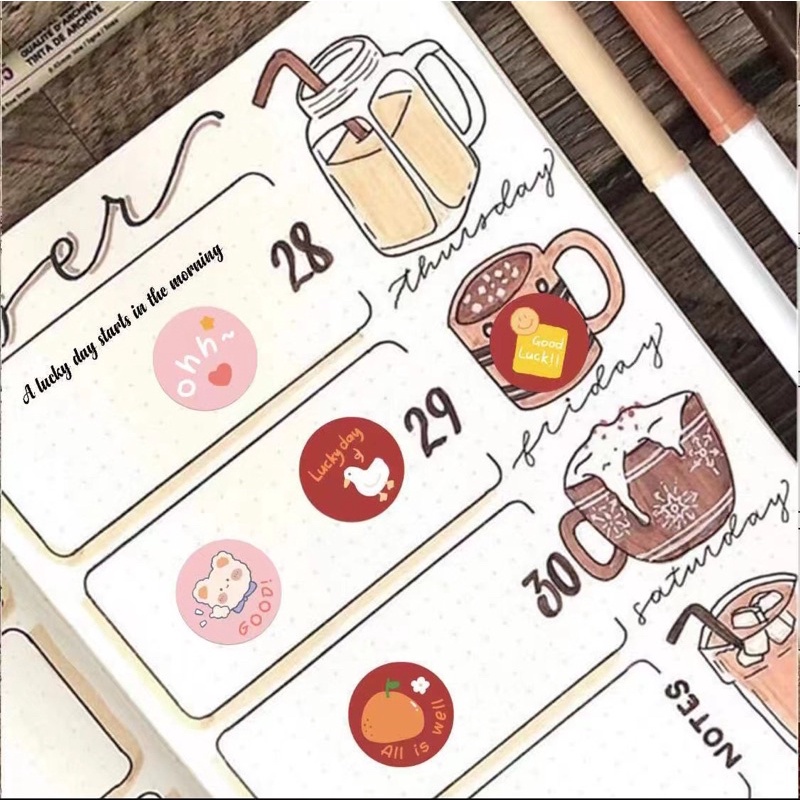 Cuộn 500 tem nhãn dán sticker size 2.5cm / Ảnh thật