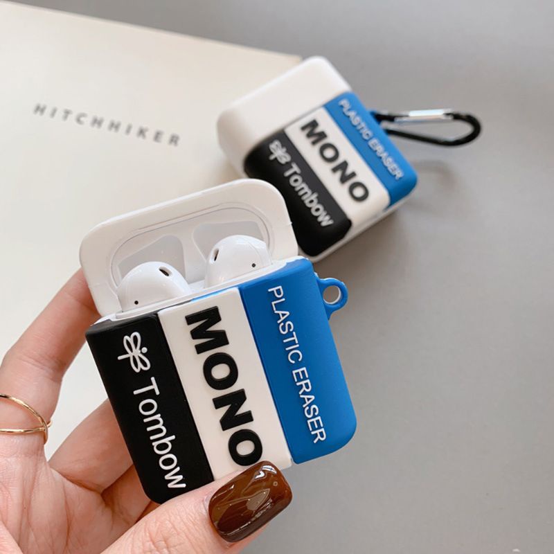 Vỏ Bọc Bảo Vệ Hộp Sạc Tai Nghe Air Pods Hình Cục Tẩy Độc Đáo