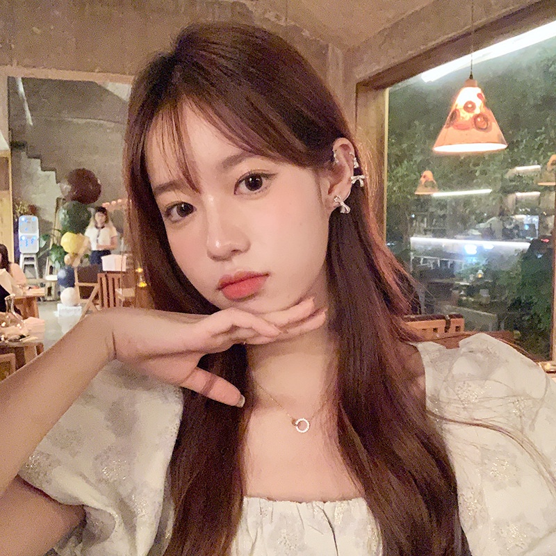 Bông tai hình nơ đính đá toàn bộ không cần xỏ lỗ quyến rũ cho nữ