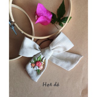 Nơ buộc tóc thêu tay