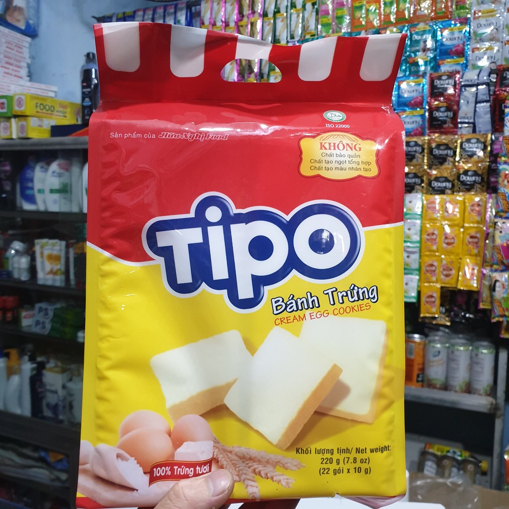 BÁNH TRỨNG TƯƠI TIPO HỮU NGHỊ TÚI 220G