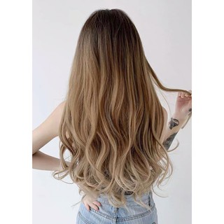 [ẢNH THẬT] Tóc giả nữ chính hãng (Tóc bộ nguyên đầu ombre nâu khói)