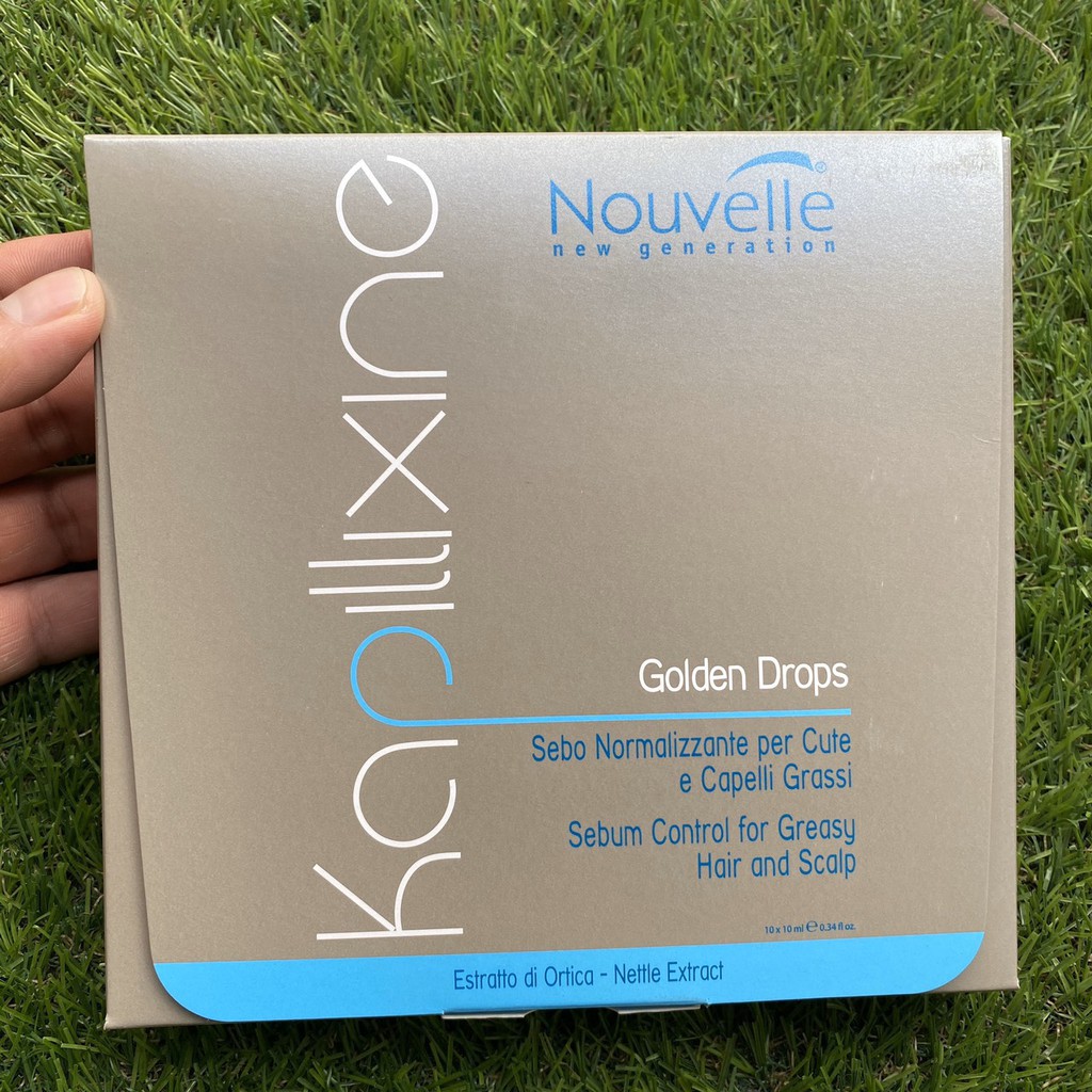 Huyết thanh dược thảo dưỡng trị tóc dầu &amp; da đầu nhờn Golden Drop Nouvelle - 10ml x 10 ( NEW )