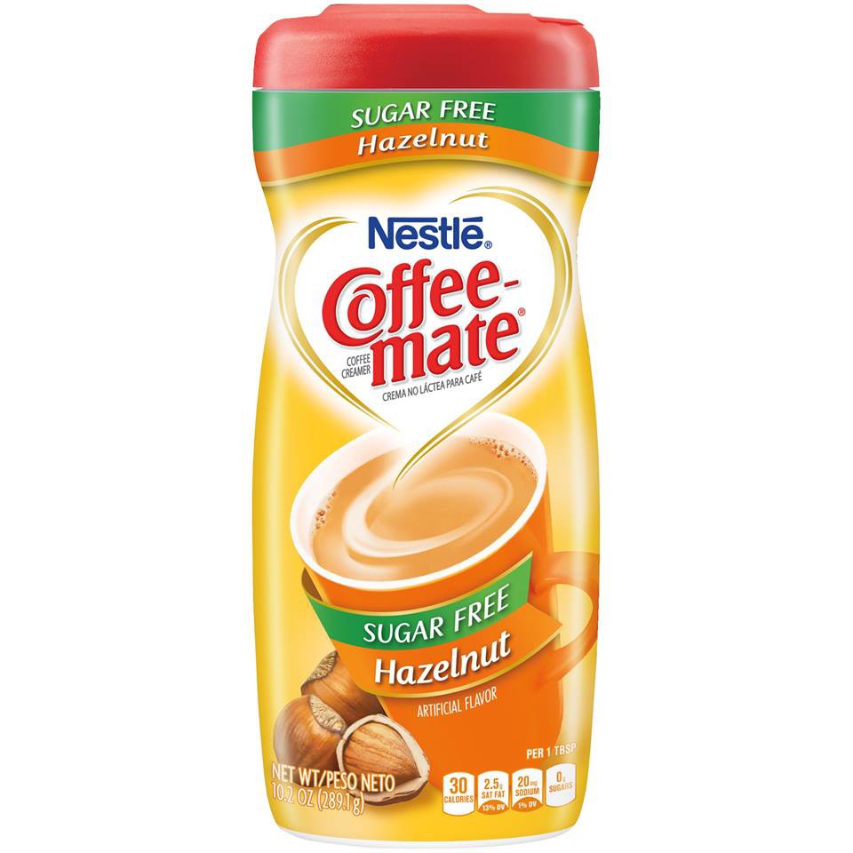 Bột kem pha cà phê Nestle Coffee Mate hương hạt dẻ (Hazelnut), dùng cho người ăn kiêng & tiểu đường - 289 gram