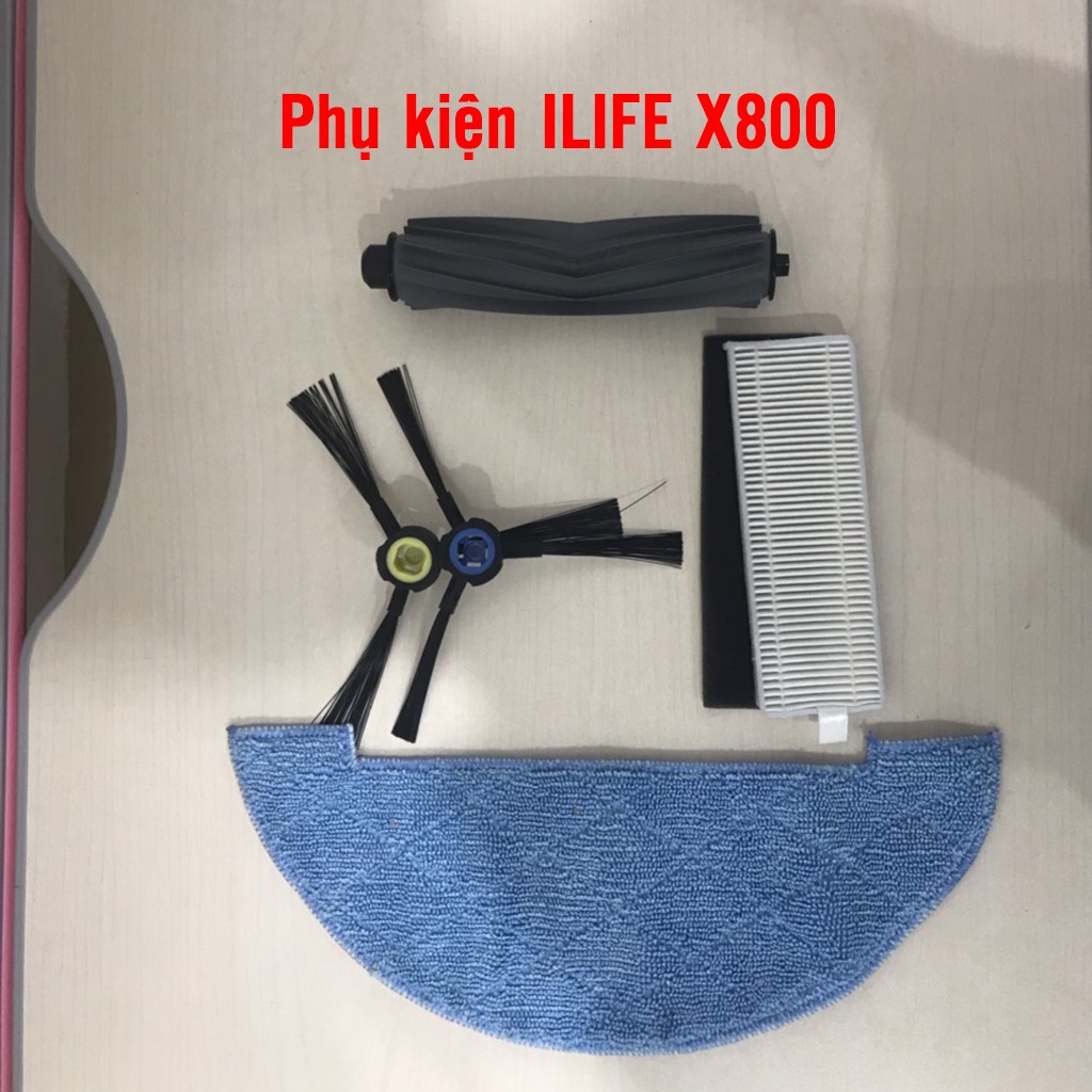 Phụ kiện robot hút bụi Ilife X800, chổi, khăn lau, lọc bụi, lưới lọc.
