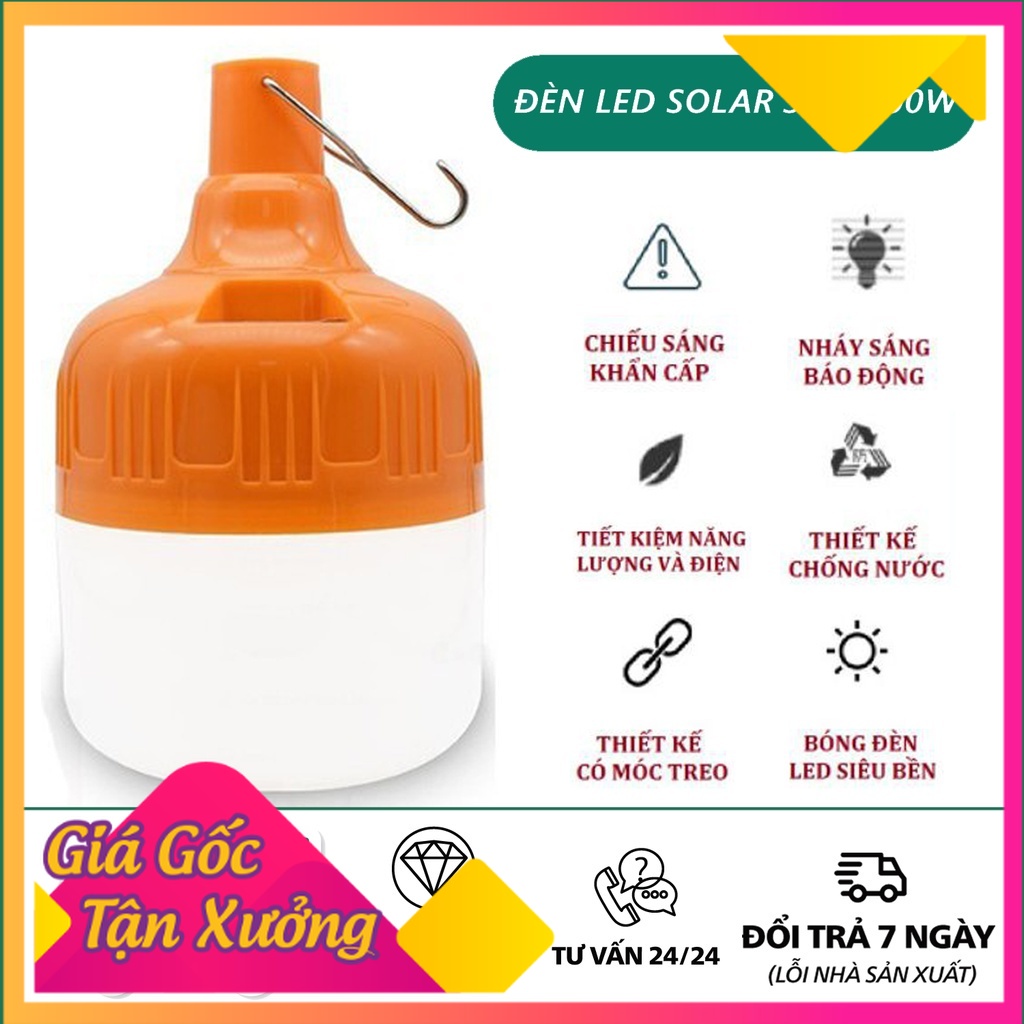 Bóng đèn LED sạc tích điện (4-6H) công suất 40W đầu cắm USB sử dụng cho hàng quán vỉa hè, hàng rong, dã ngoại - giahuong