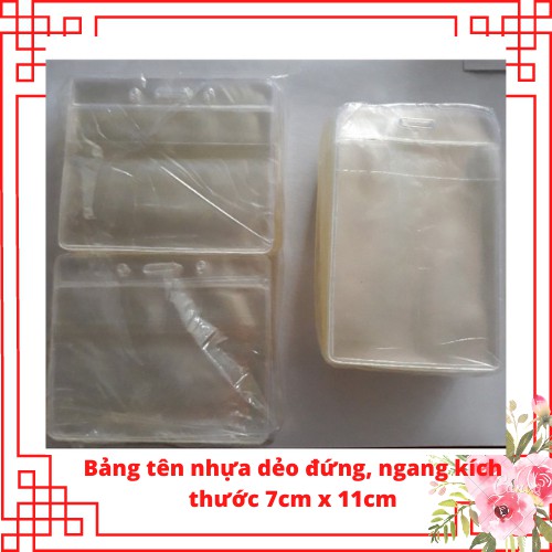 100 cái Bảng tên dẻo ngang, dẻo đứng có nắp đậy kích thước 7mm x 11mm