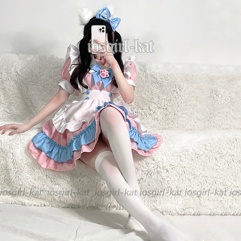 Bộ Đồ Hóa Trang Người Hầu LEOSOXS Phong Cách Lolita Dễ Thương Gợi Cảm Cho Nữ