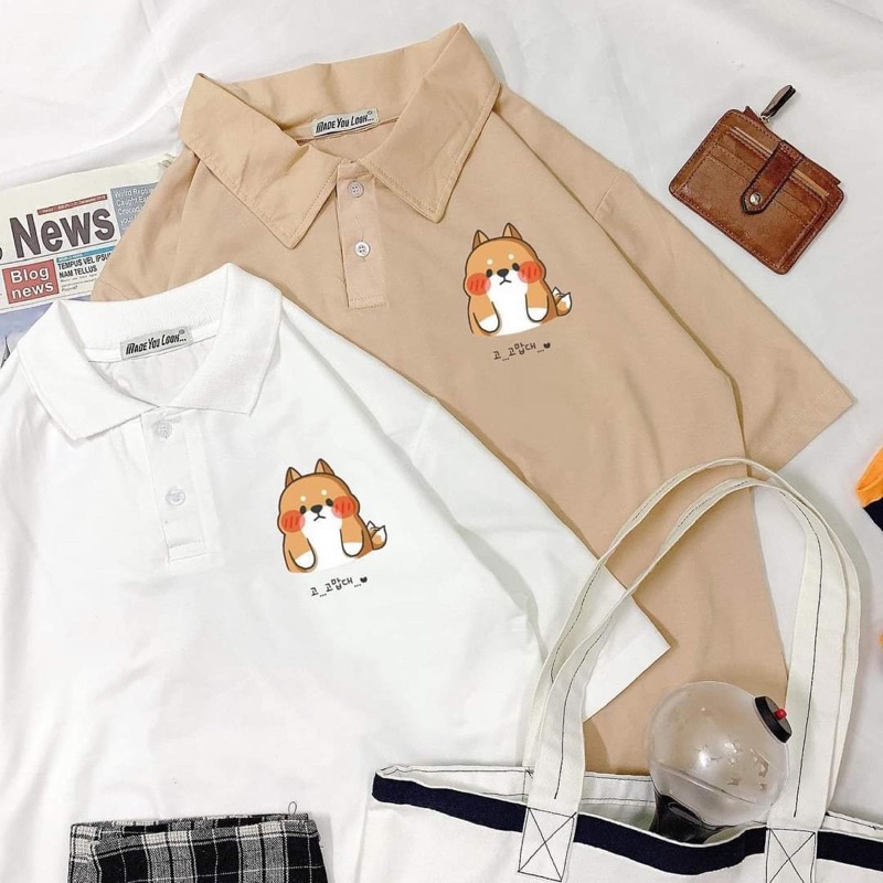 Áo polo hình con gấu dễ thương