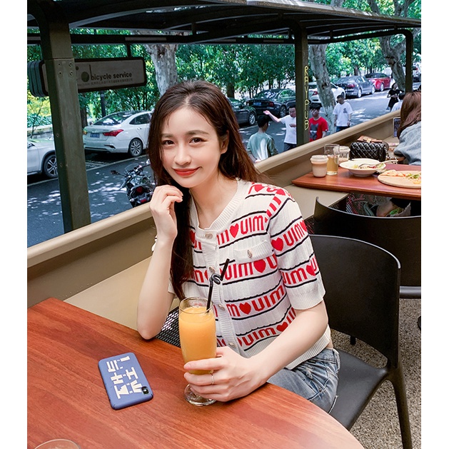 Áo Cardigan Miu Miu len mỏng cộc tay ulzzang công sở nữ
