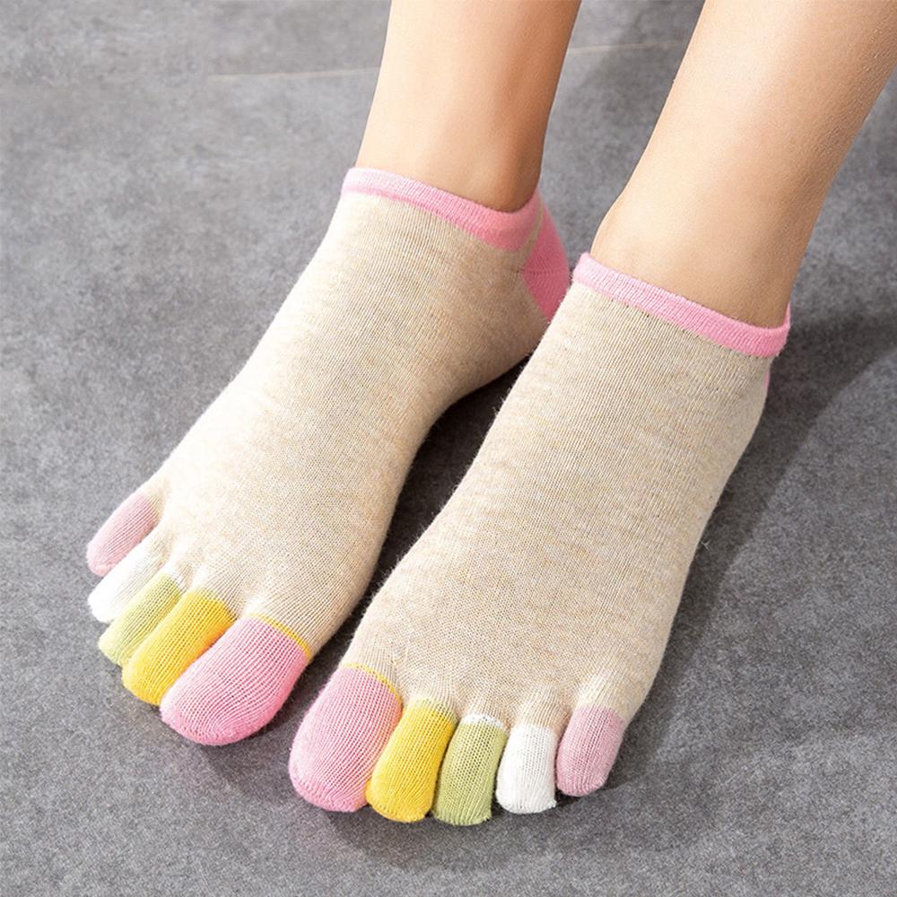 Tất Xỏ 5 Ngón Bằng Cotton Thoáng Khí Chống Trượt Dành Cho Nữ