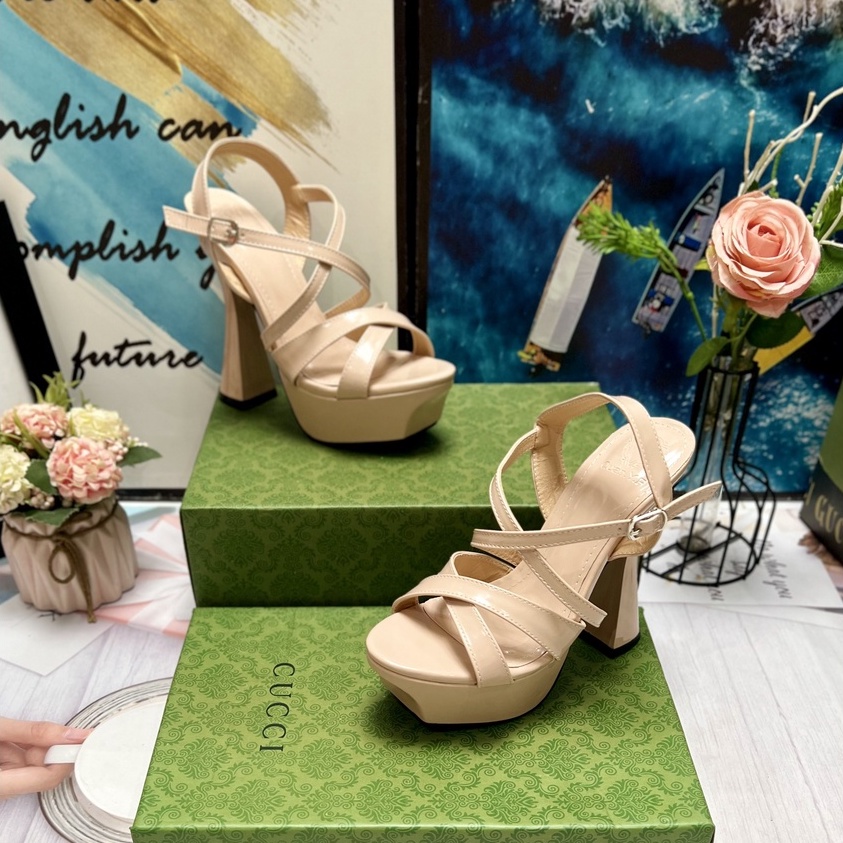 Sandal Đế Vuông Cao 13 Phân  - Giày Cô Dâu, Đi Tiệc - Quai Trong Đế Đúp SD482 shop diều phương