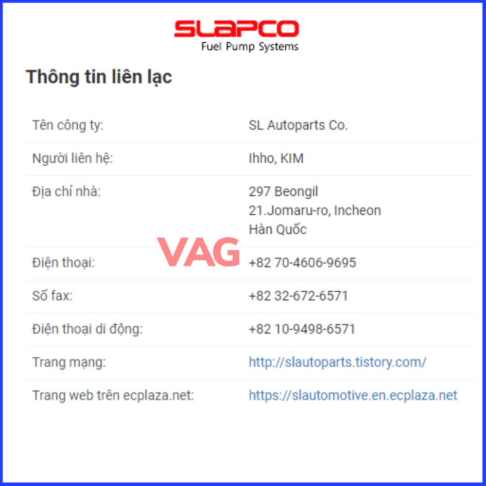 Bơm xang innova, fortuner, Hilux 2005-2015| Chính hãng Slapco Korea, Bảo hành 3 tháng