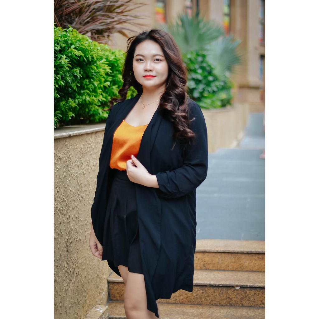 ÁO CARDIGAN DÁNG DÀI ĐEN BIGSIZE 65-85KG