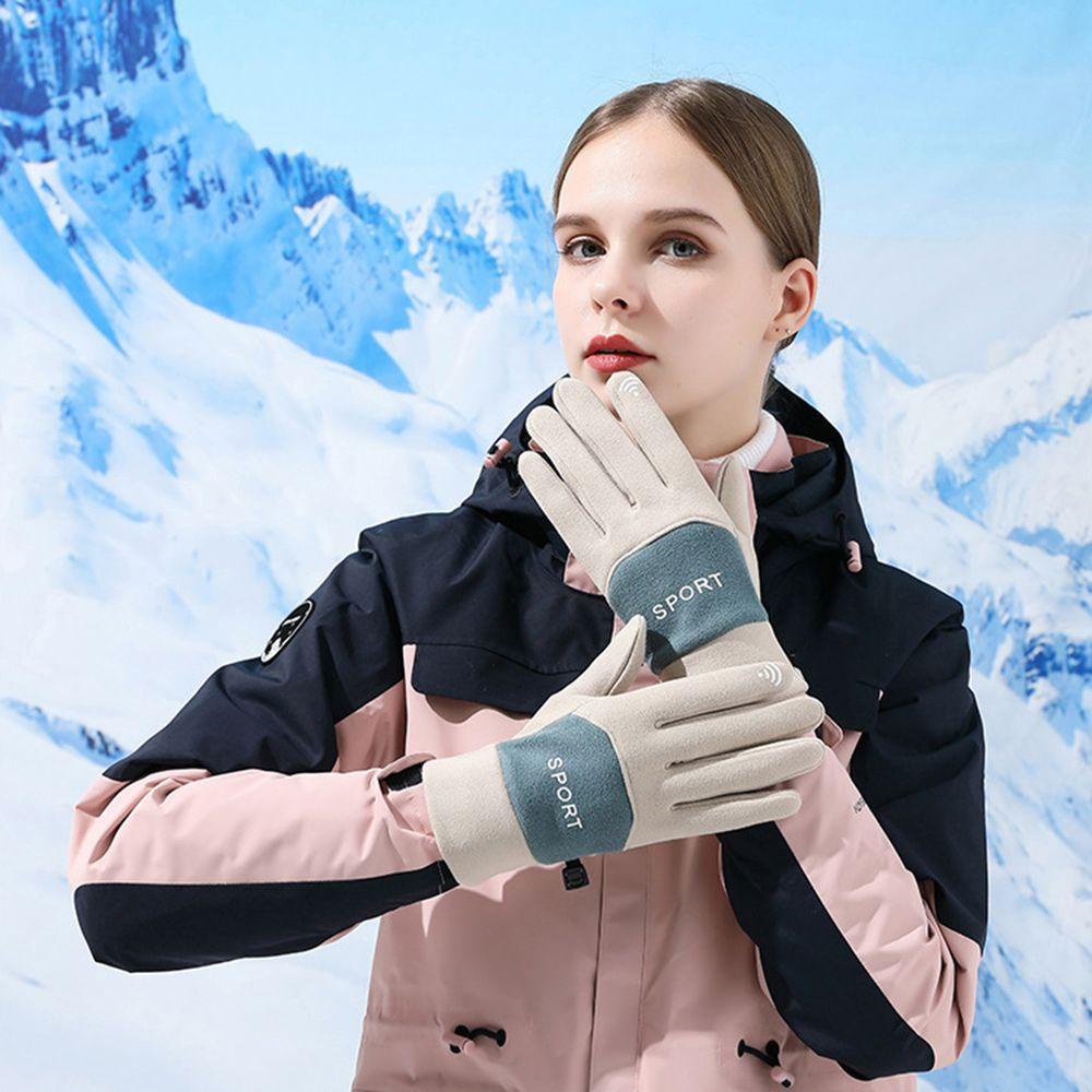 Đôi Găng Tay Nhung Dày Giữ Ấm Chống Trượt Có Thể Chạm Màn Hình Cảm Ứng