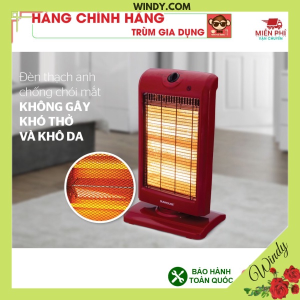 Đèn sưởi 3 bóng Sunhouse /quạt sưởi , Máy sưởi sunhouse, tốc độ làm ấm nhanh, tỏa nhiệt đều