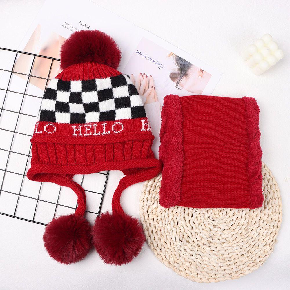 MOILYVN Set Mũ Len Và Khăn Choàng Cổ Dày Dặn Bảo Vệ Tai Khi Lái Xe Ngoài Trời Vào Mùa Đông